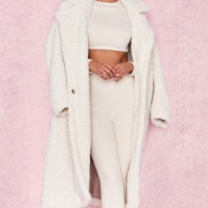 House of CB "Bear" Milk White Faux Fur Sherpa Coat